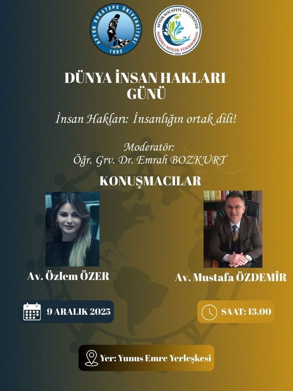 Afyon Kocatepe Üniversitesi'nden Dünya İnsan Hakları Günü Etkinliği