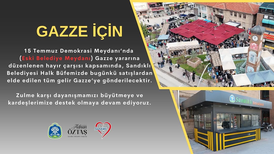 Sandıklı Belediyesi Gazze İçin Hayır Çarşısı Düzenliyor