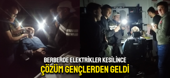 Berberde elektrikler kesilince çözüm gençlerden geldi